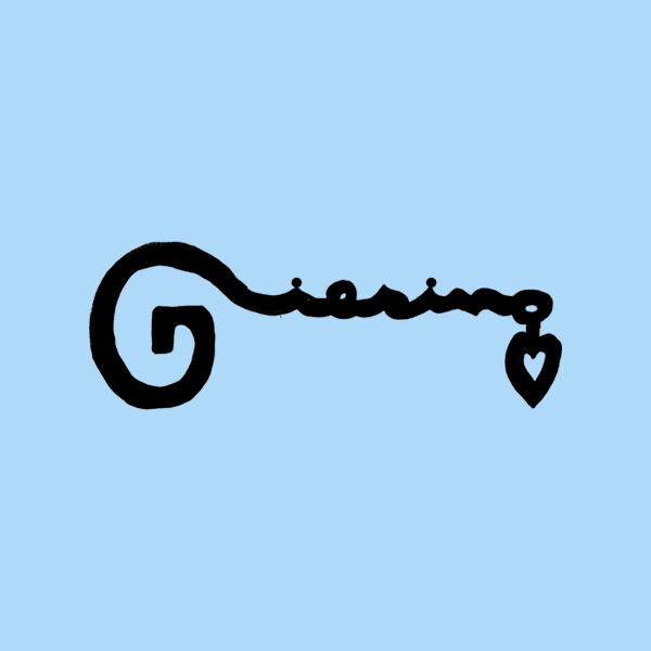 Illustration eines Schriftzugs "Giesing" in Form eines Schlüssel, der die Schlüsselübergabe zum Stadtteilladen symbolisiert.