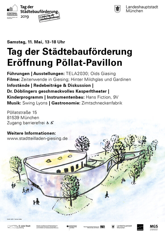 Bild des Plakats des Tags der Städtebauförderung im Pöllat-Pavillon
